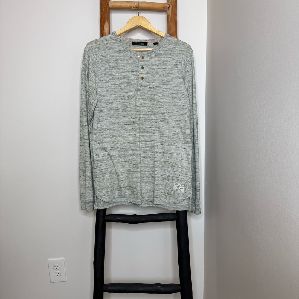 Scotch & Soda Light Gray Long Sleeve Henley